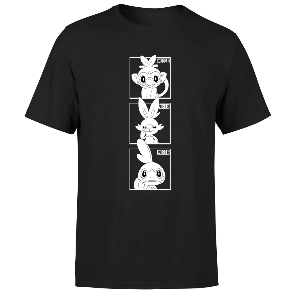 Pokemon Generation 8 Monochrome Starters Men's T-Shirt - Black - S Image 1