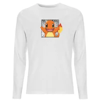 Pokémon Pokédex Charmander #0004 Men's Long Sleeve T-Shirt - White - undefined undefined