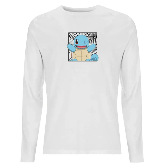 Pokémon Pokédex Squirtle #0007 Men's Long Sleeve T-Shirt - White