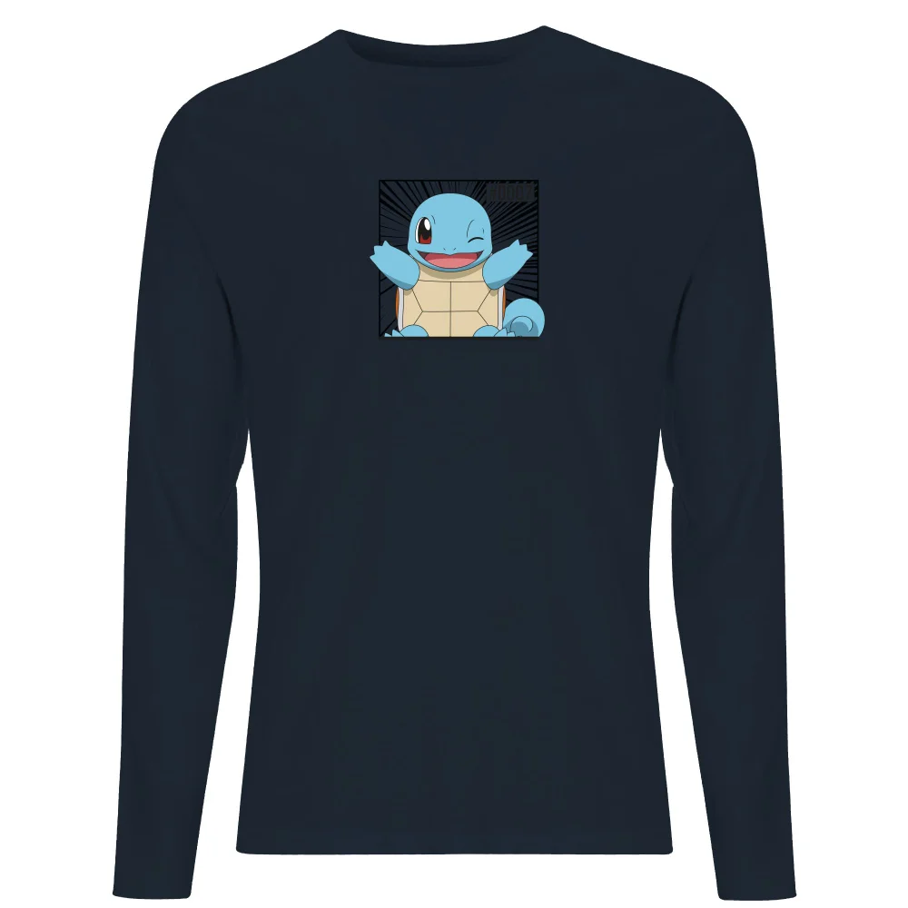 Pokémon Pokédex Squirtle #0007 Men's Long Sleeve T-Shirt - Navy - S Image 1