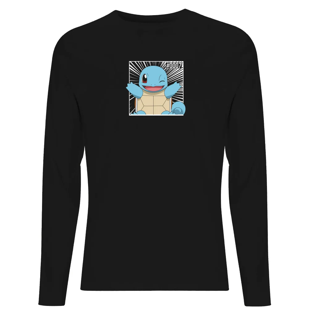 Pokémon Pokédex Squirtle #0007 Men's Long Sleeve T-Shirt - Black - S Image 1