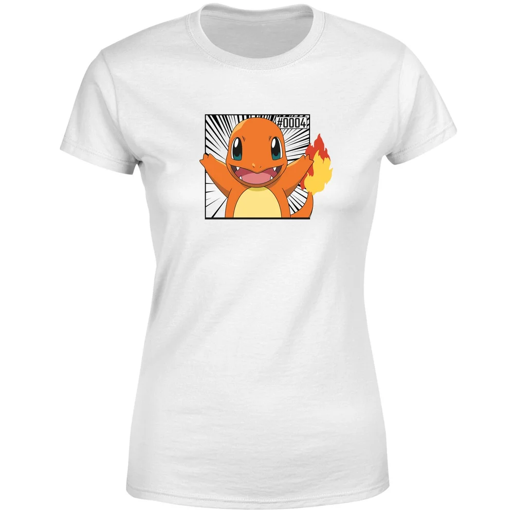 Pokémon Pokédex Charmander #0004 Women's T-Shirt - White - XS Image 1
