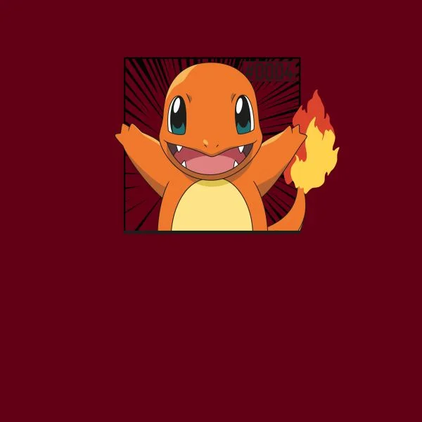 Pokémon Pokédex Charmander #0004 Women's T-Shirt - Burgundy