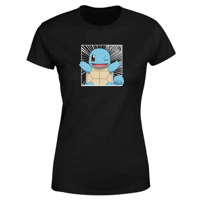 Pokémon Pokédex Squirtle #0007 Women's T-Shirt - Black