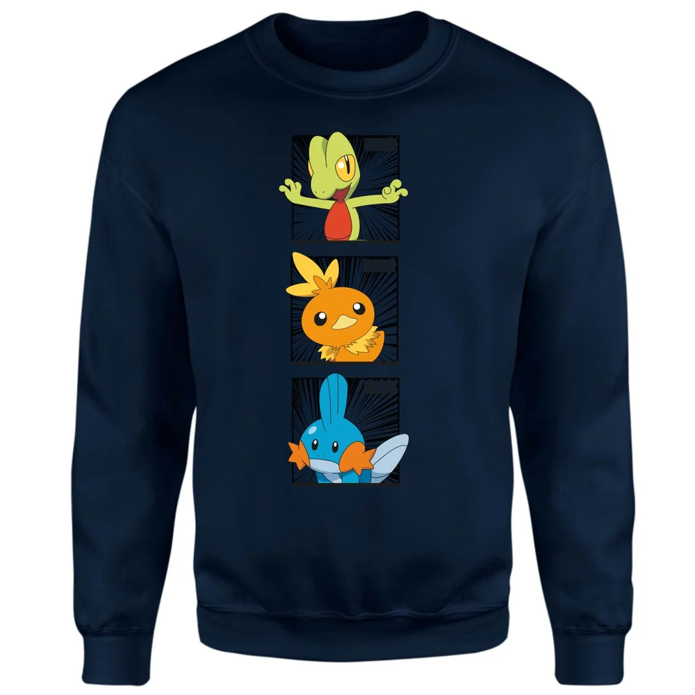 Pokemon Generation 3 Starters Sweatshirt - Navy - S Image 1