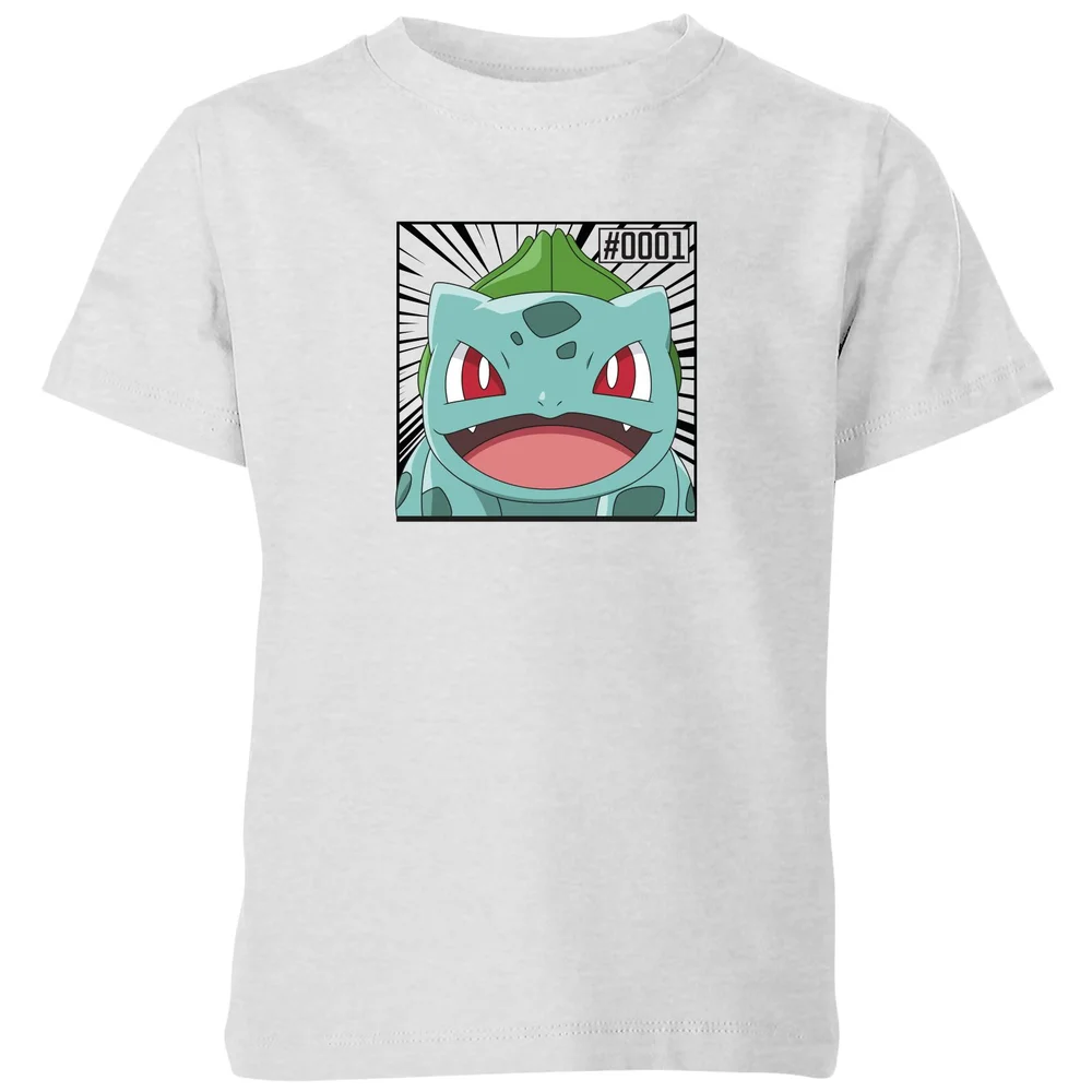 Pokémon Pokédex Bulbasaur #0001 Kids' T-Shirt - Grey - 3-4 ans Image 1