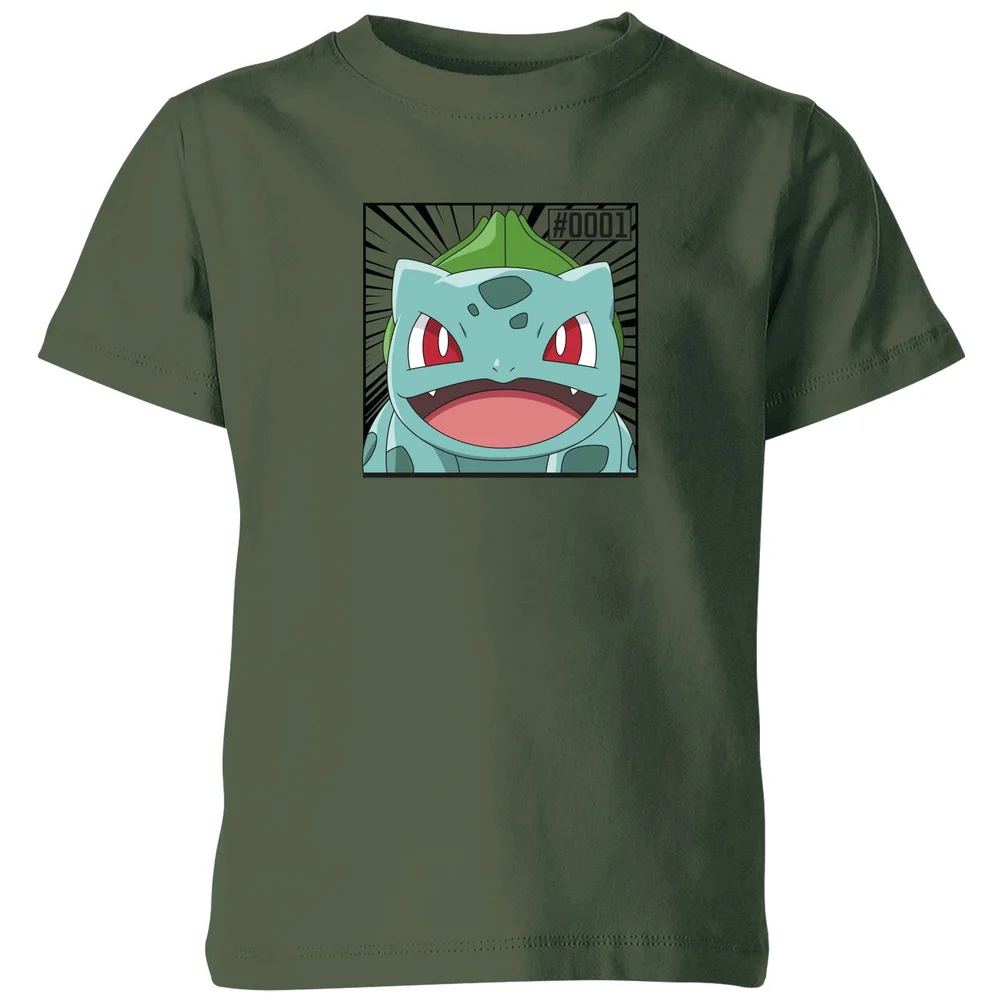 Pokémon Pokédex Bulbasaur #0001 Kids' T-Shirt - Green - 3-4 ans Image 1