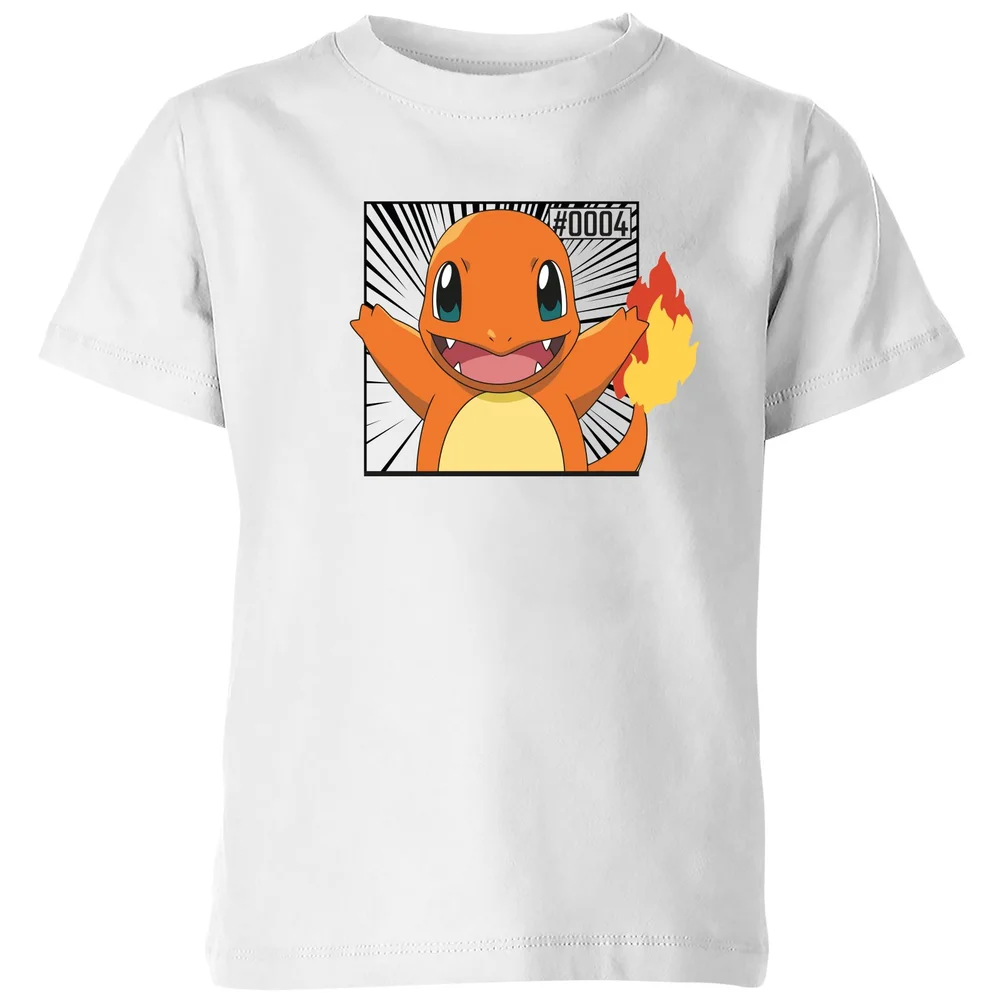 Pokémon Pokédex Charmander #0004 Kids' T-Shirt - White - 3-4 ans Image 1