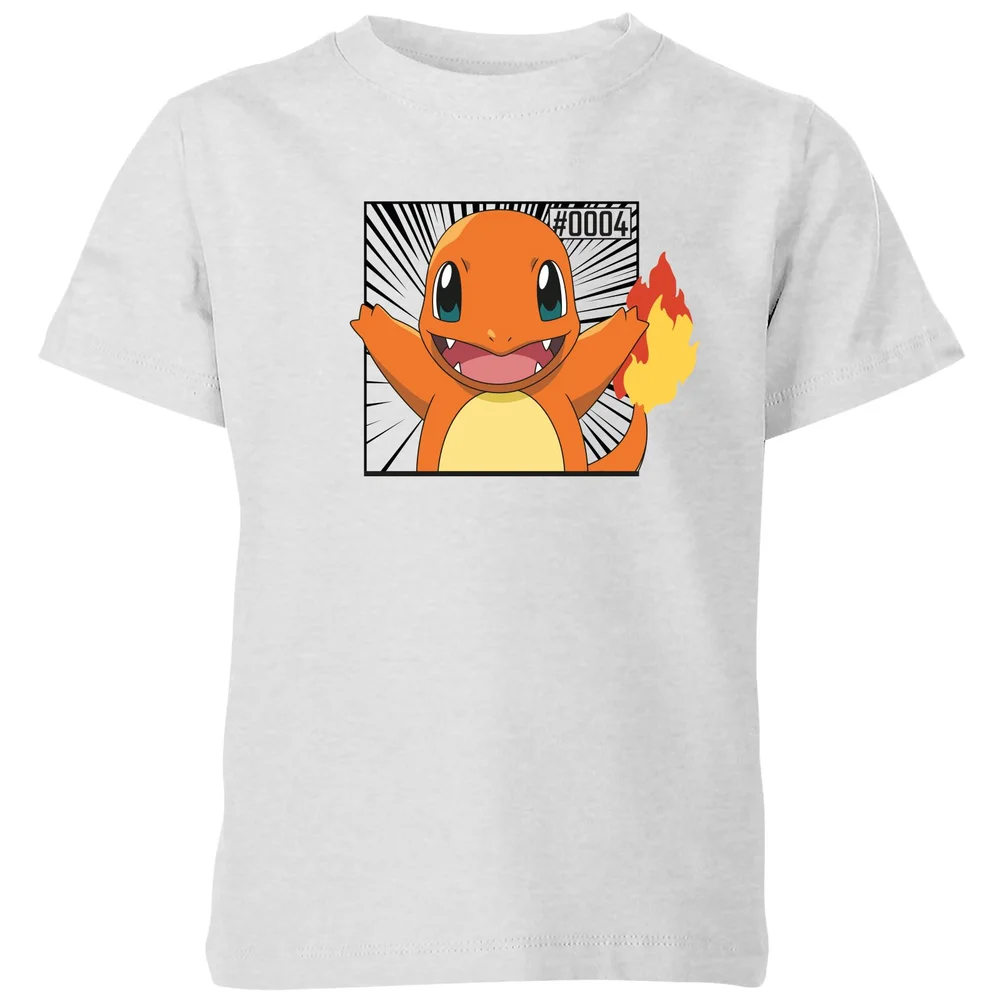 Pokémon Pokédex Charmander #0004 Kids' T-Shirt - Grey - 3-4 ans Image 1