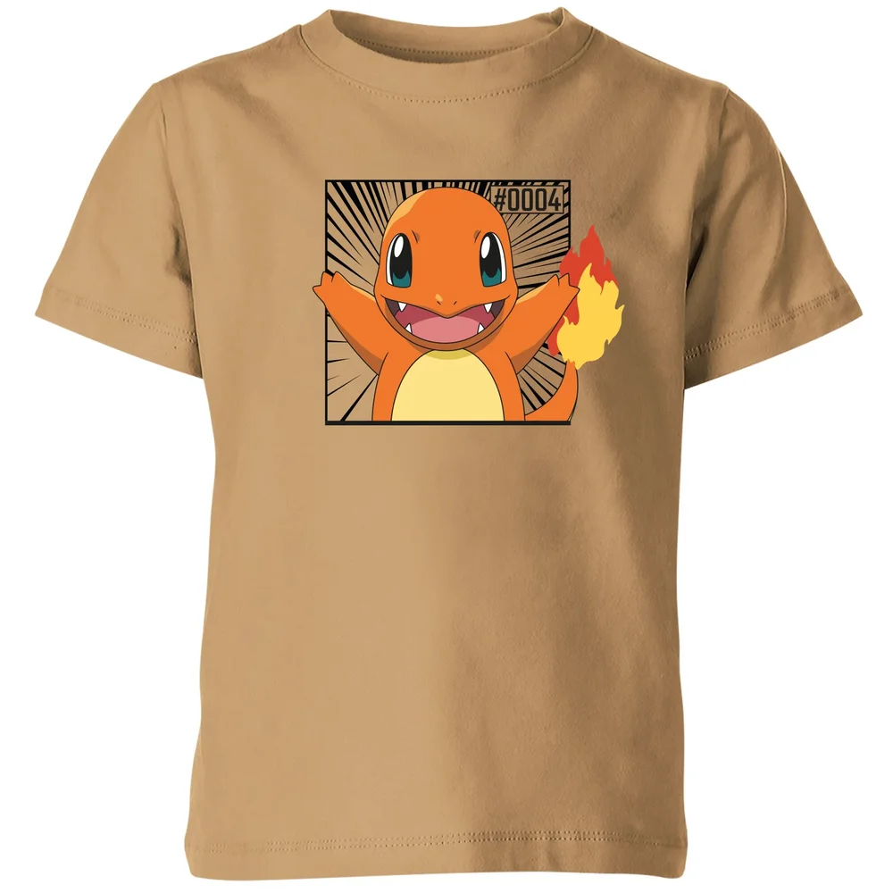 Pokémon Pokédex Charmander #0004 Kids' T-Shirt - Tan - 3-4 ans Image 1