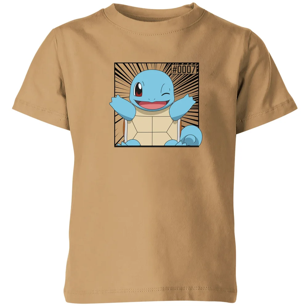 Pokémon Pokédex Squirtle #0007 Kids' T-Shirt - Tan - 3-4 ans Image 1