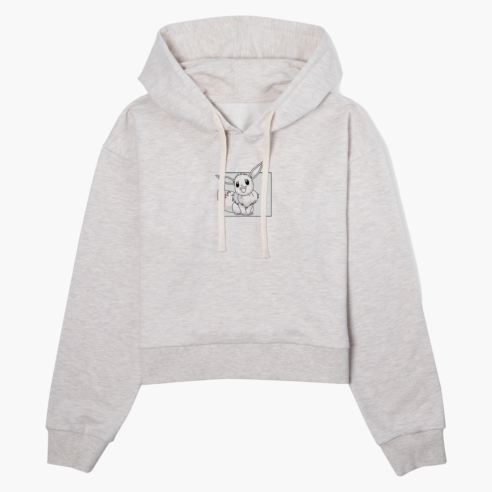 Pokémon Eeveelution Women's Cropped Hoodie - Ecru Marl - XS Image 1