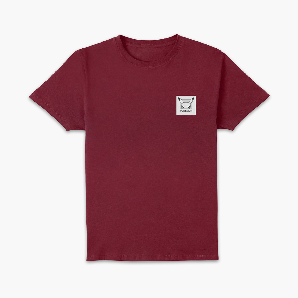 Pokémon Pikachu Patch Unisex T-Shirt - Burgundy - S Image 1