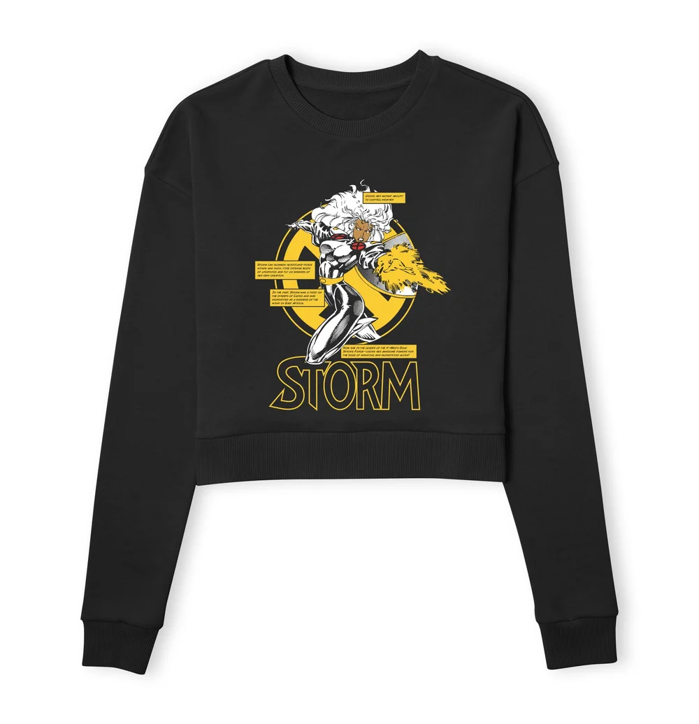 X-Men Storm Bio Women's Cropped Sweatshirt - Black - XS Image 1