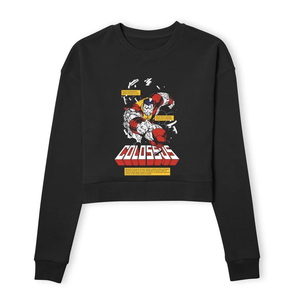 X-Men Colossus Bio Women's Cropped Sweatshirt - Black - XS Image 1