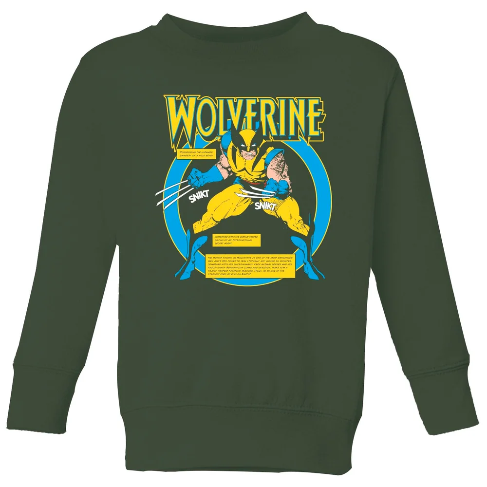 X-Men Wolverine Bio Kids' Sweatshirt - Green - 3-4 ans Image 1