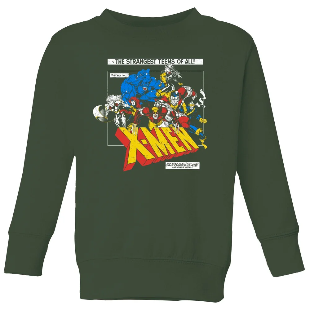X-Men Retro Team Up Kids' Sweatshirt - Green - 3-4 ans Image 1