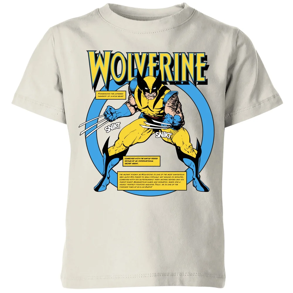 X-Men Wolverine Bio Kids' T-Shirt - Cream - 3-4 ans Image 1