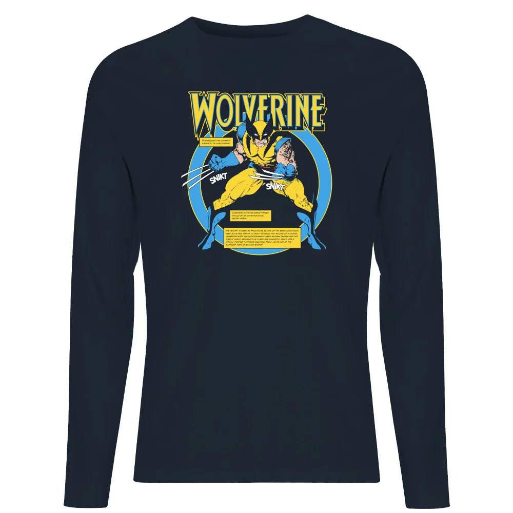 X-Men Wolverine Bio Long Sleeve T-Shirt - Navy - S Image 1