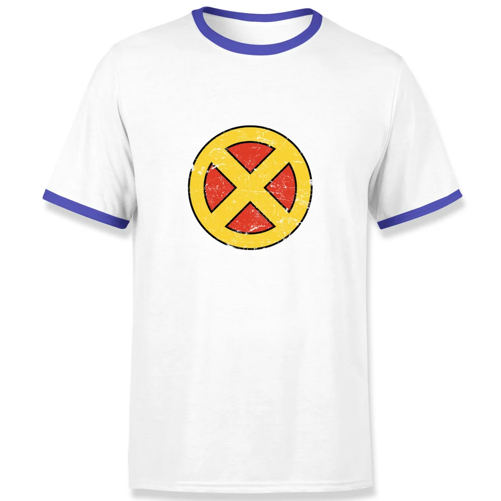 X-Men Emblem Men's Ringer T-Shirt - White/Navy - S Image 1