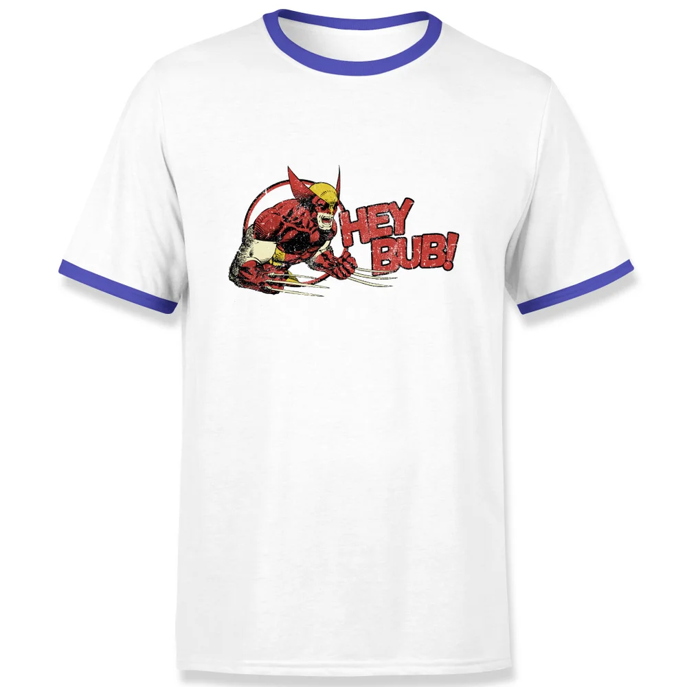 X-Men Hey Bub! Men's Ringer T-Shirt - White/Navy - S Image 1