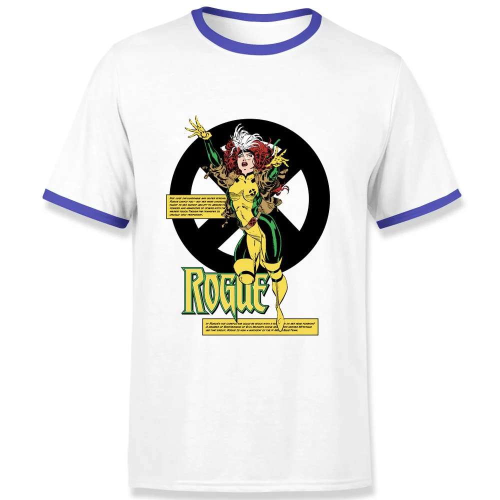 X-Men Rogue Bio Men's Ringer T-Shirt - White/Navy - S Image 1