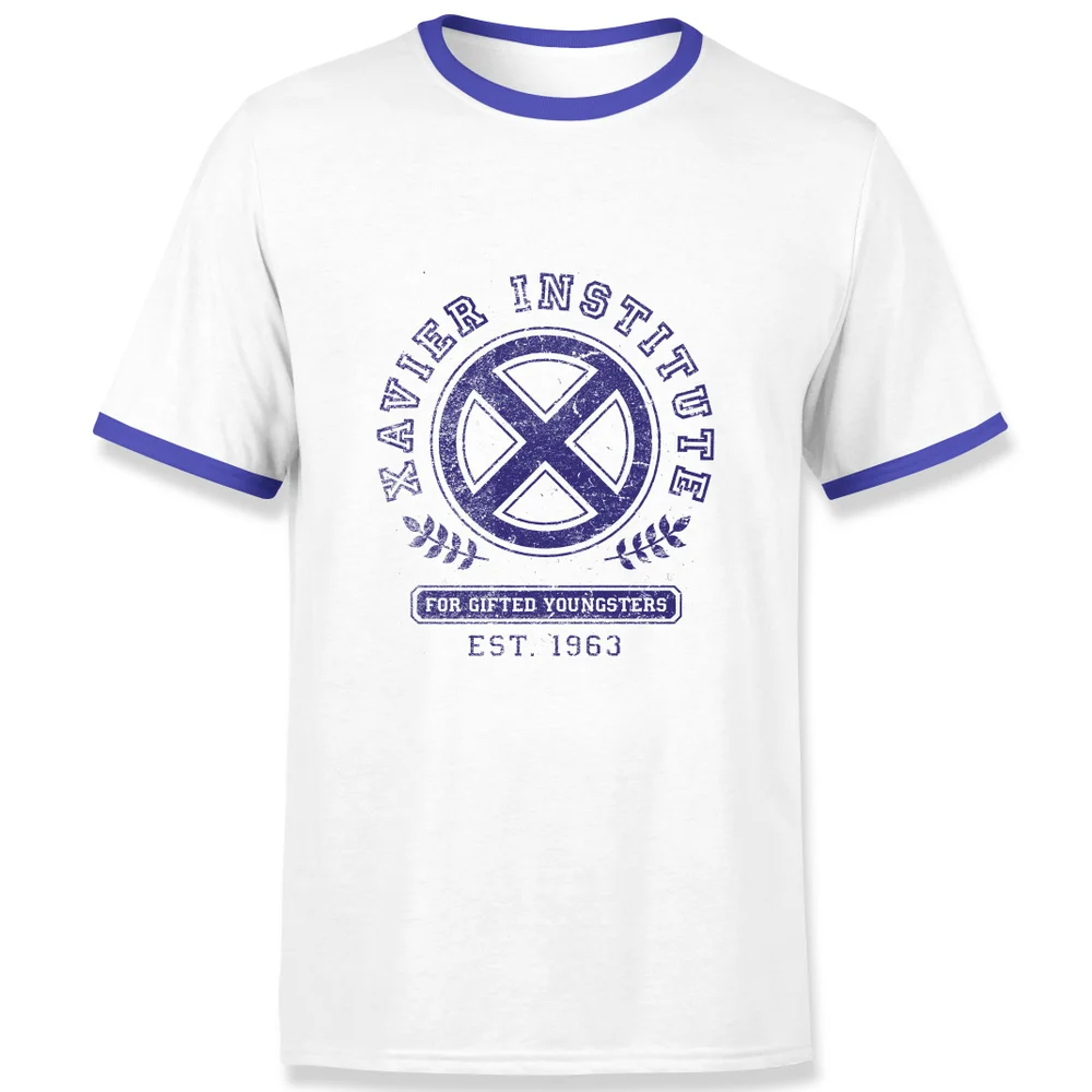 X-Men Xavier Institute For Gifted Youngsters Men's Ringer T-Shirt - White/Navy - S Image 1