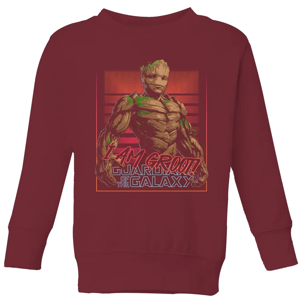 Guardians of the Galaxy I Am Retro Groot! Kids' Sweatshirt - Burgundy - 3-4 ans Image 1