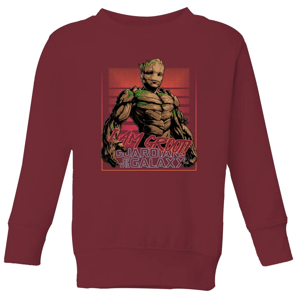 Guardians of the Galaxy I Am Retro Groot! Kids' Sweatshirt - Burgundy - 3-4 ans Image 1