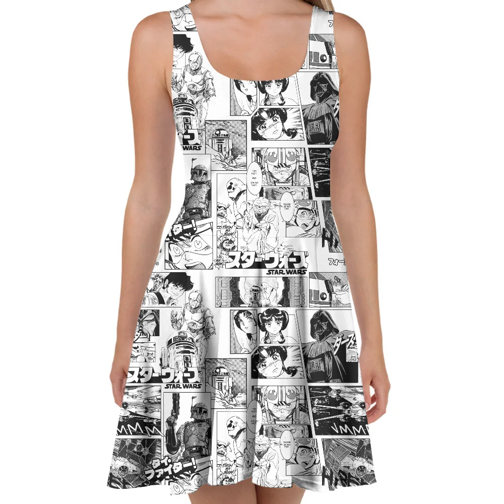 Star Wars Manga Mono Skater Dress - XS Image 1