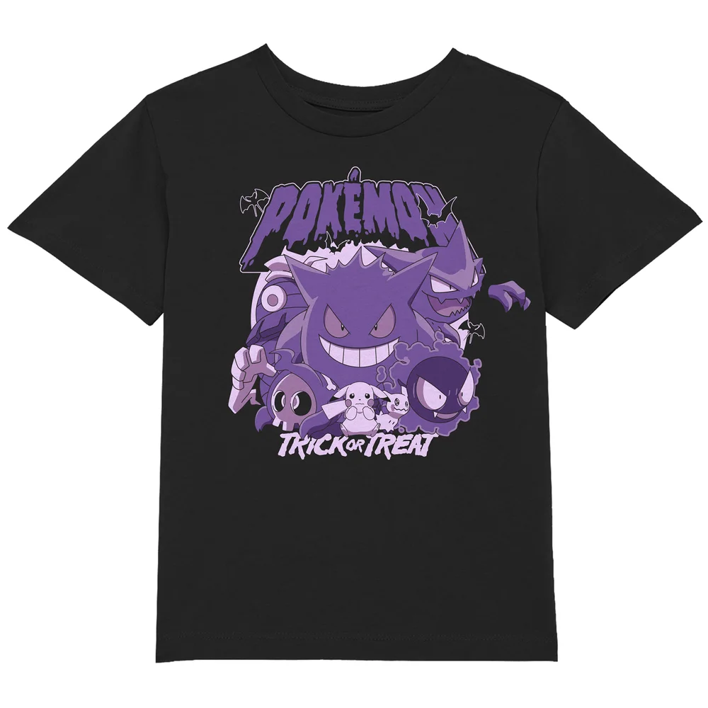 Pokémon Trick Or Treat Kids' T-Shirt - Black - 7-8 ans - Noir Image 1