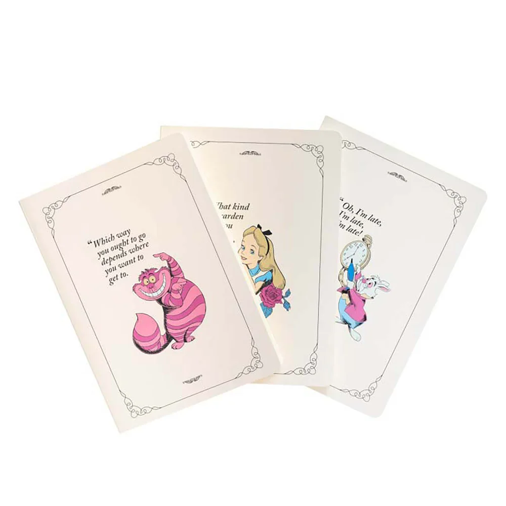 Disney Alice In Wonderland Pack Of 3 A5 Notebooks Image 1