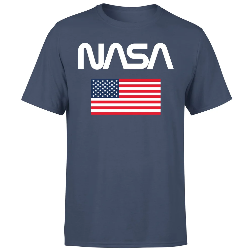 NASA Flag Unisex T-Shirt - Navy - S - Bleu Marine Image 1