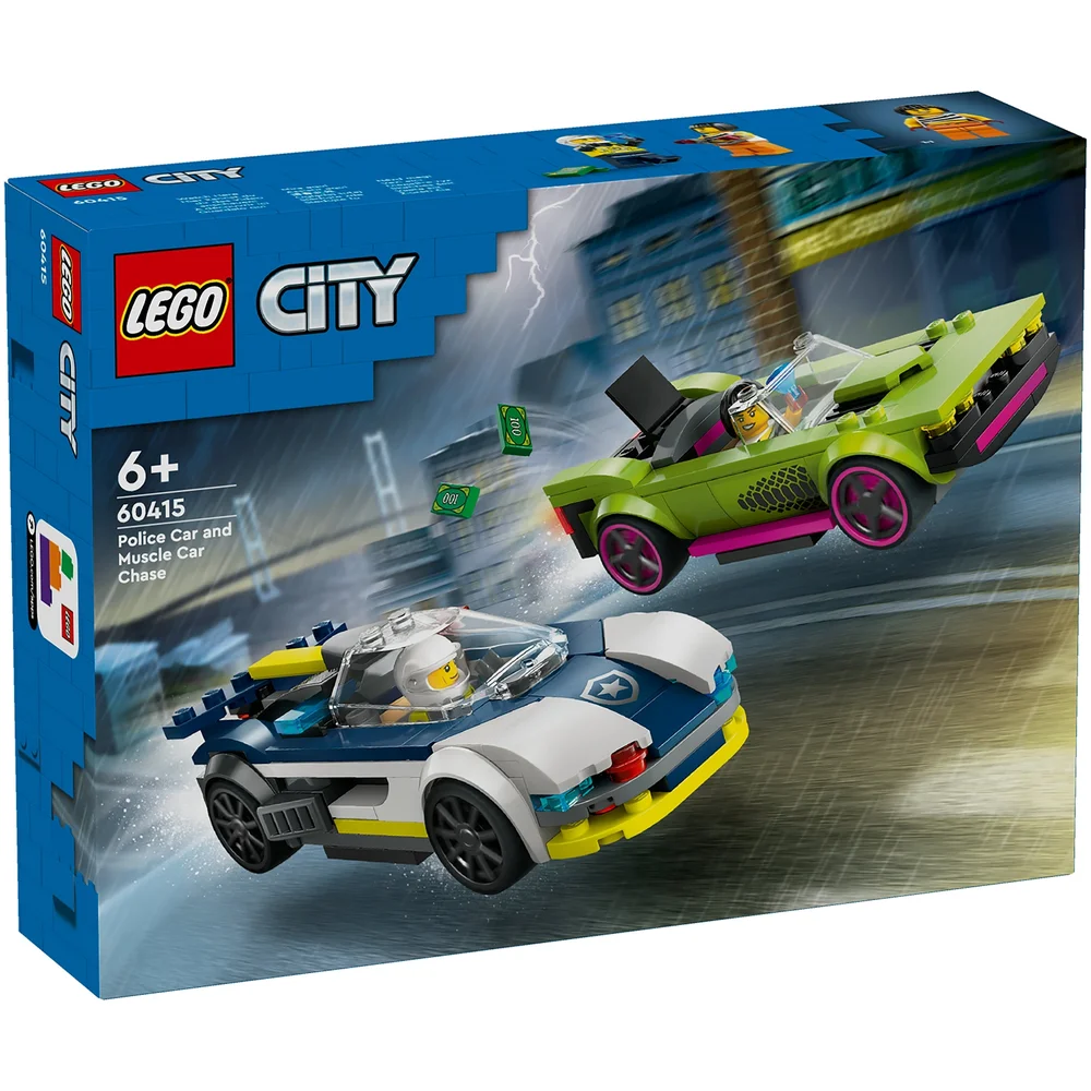 LEGO City Police Car and Muscle Car Chase Building Toy 60415 Image 1