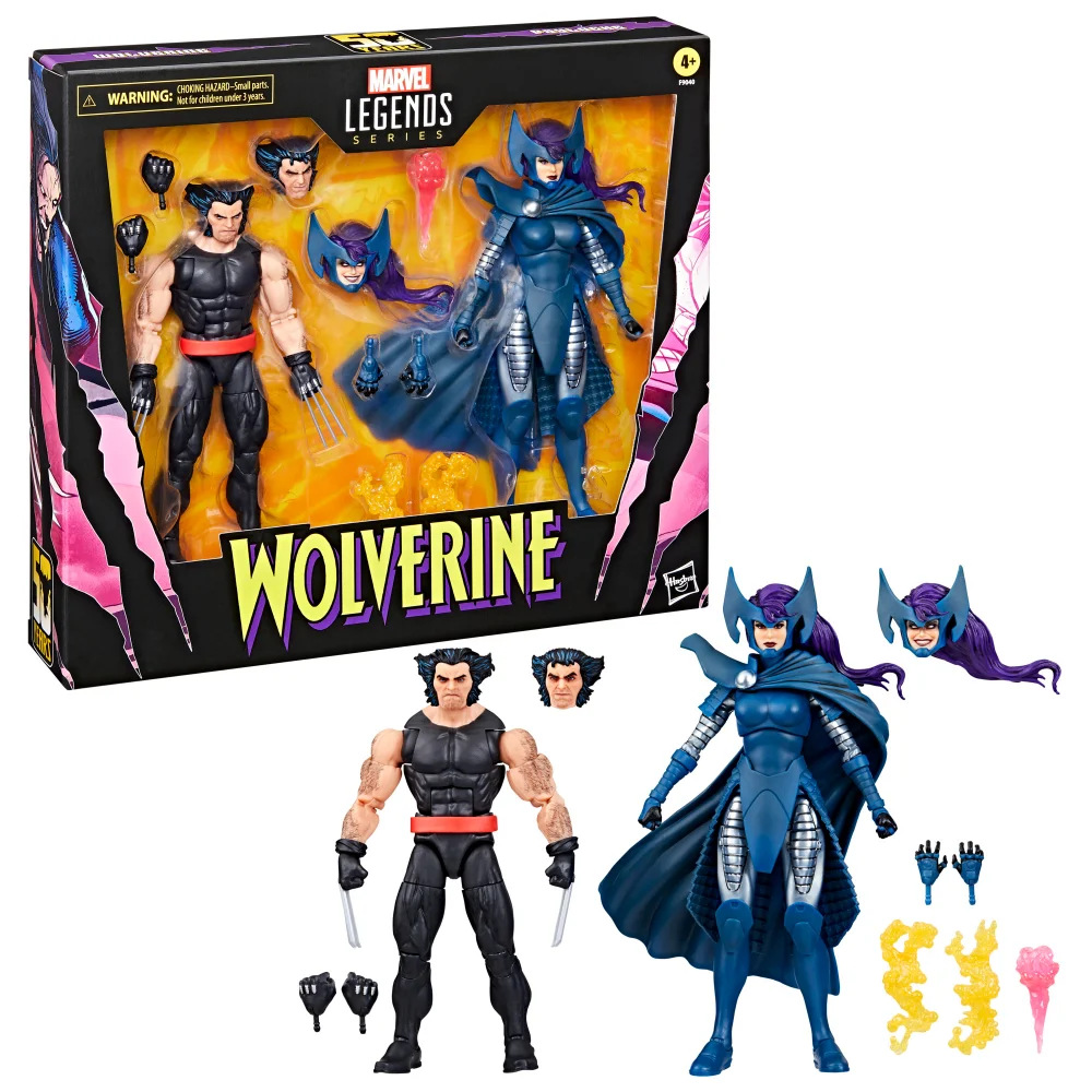 Hasbro Marvel Legends Series Wolverine and Psylocke, 6" Comics Collectible Action Figures Image 1