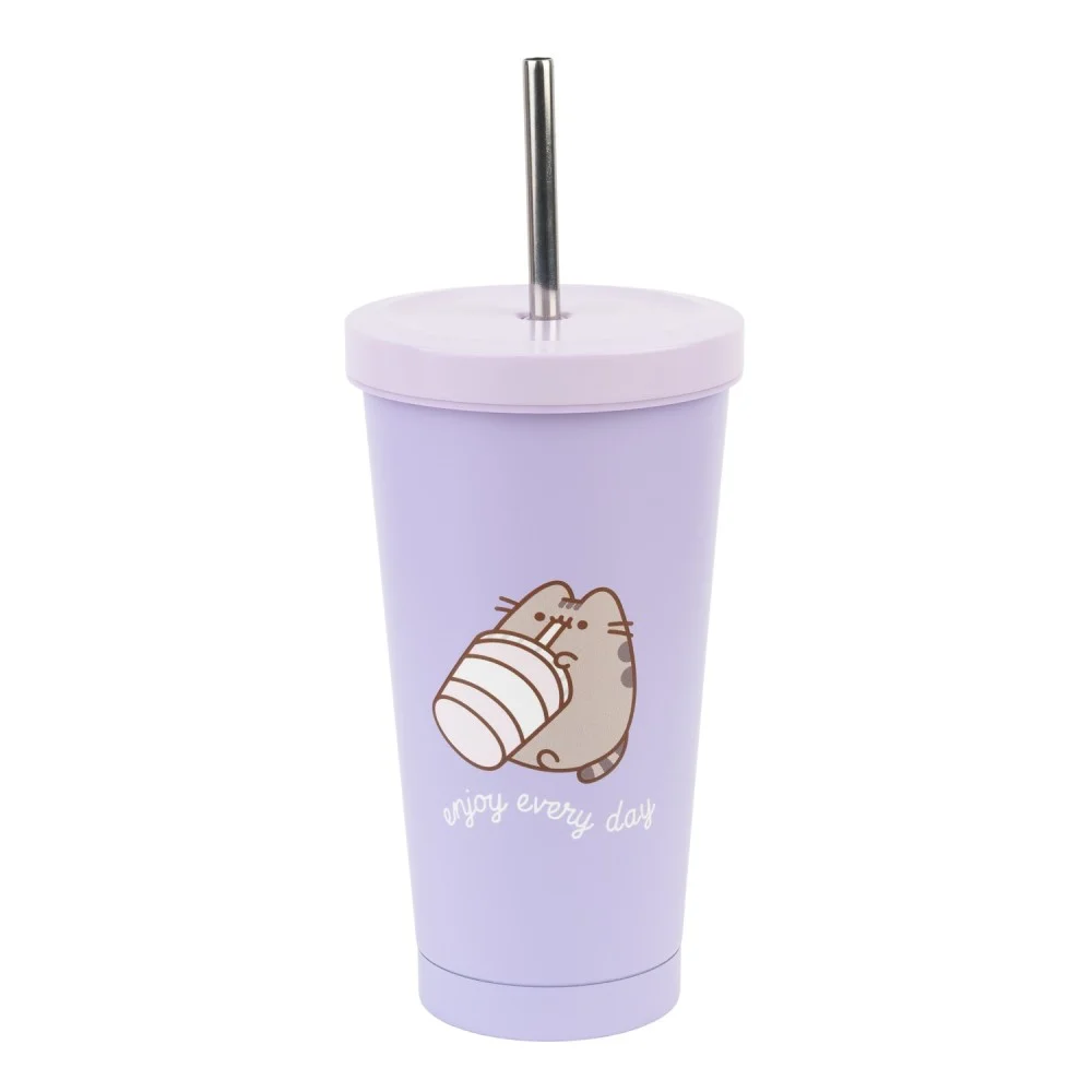 Pusheen Moments Metal Tumbler With Straw Image 1