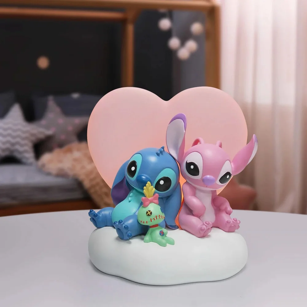 Enesco Grand Jester Studios Disney Flocked Kissing Stitch & Angel Collectible Figurine (9cm) Image 1