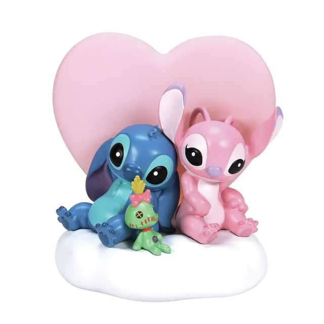 Enesco Grand Jester Studios Disney Flocked Kissing Stitch & Angel Collectible Figurine (9cm)