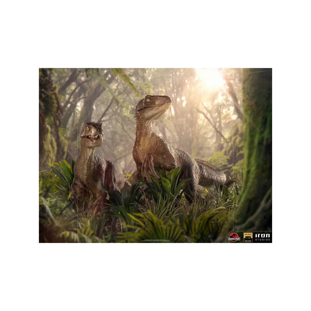 Iron Studios Just The Two Raptors Deluxe Jurassic Park Art Scale 1/10 Collectible Statue (20cm) Image 1
