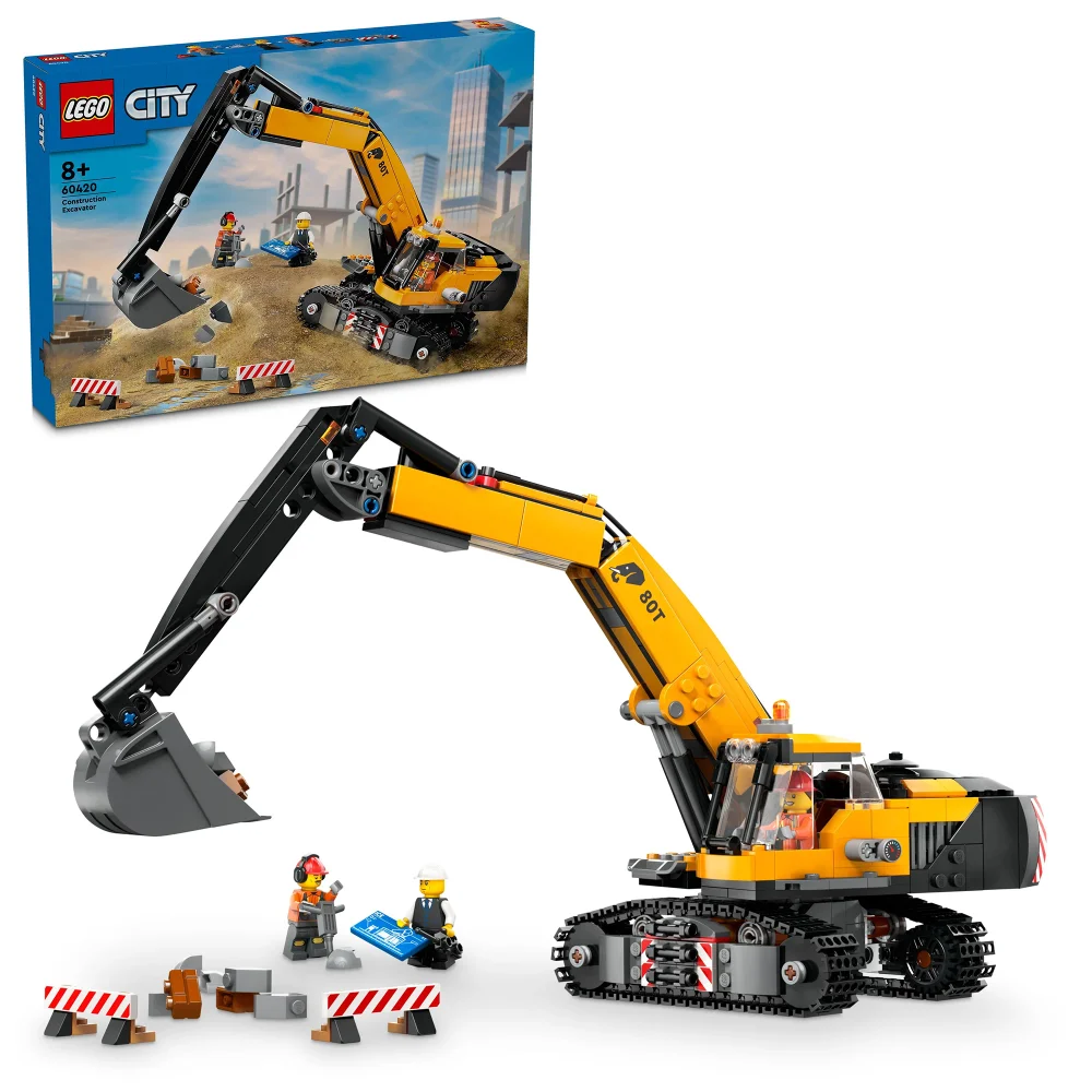 LEGO City Yellow Construction Excavator Digger Toy Set 60420 Image 1