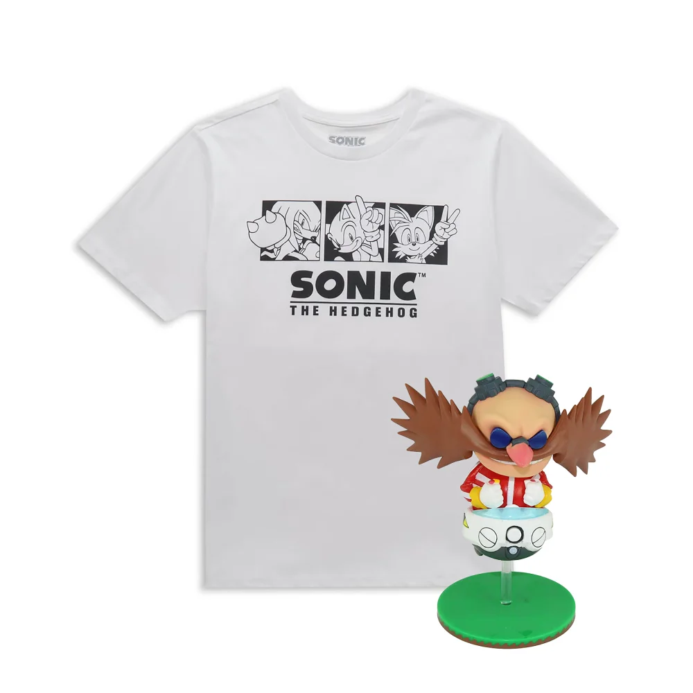 Sonic The Hedgehog Dr Eggman Figure & T-Shirt Bundle - XXL Image 1