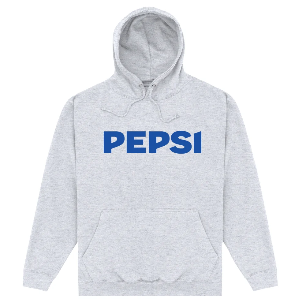 Pepsi Co. Text Logo Hoodie - Grey - S Image 1
