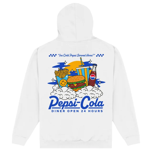 Pepsi Co. Diner Open 24 Hours Hoodie - White