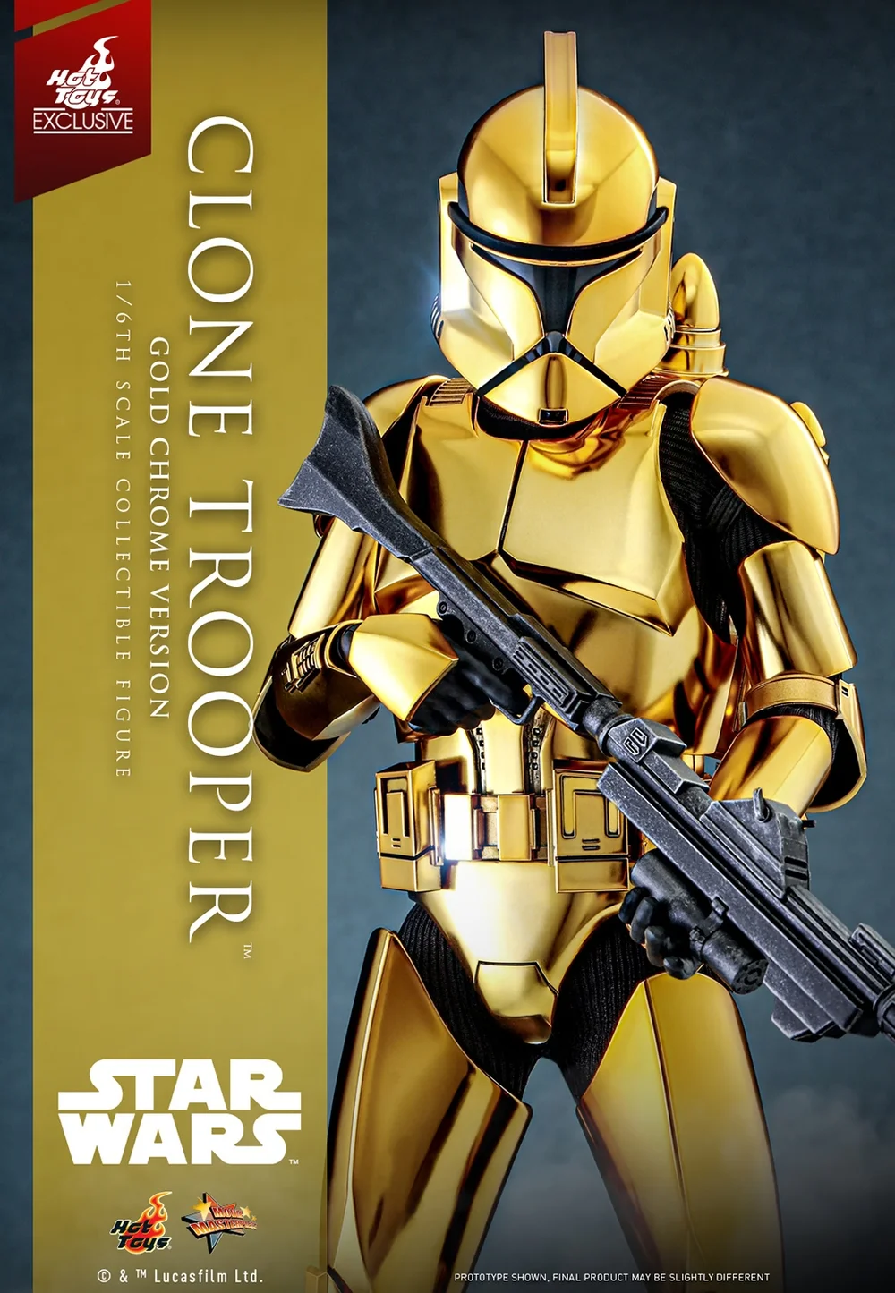 Hot Toys 1/6th Scale Clone Trooper (Gold Chrome Version) Limited Edition Statue Image 1