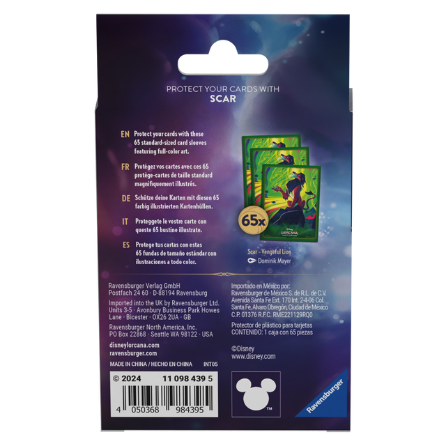 Disney Lorcana Trading Card Game Azurite Sea Scar Card Sleeve Pack