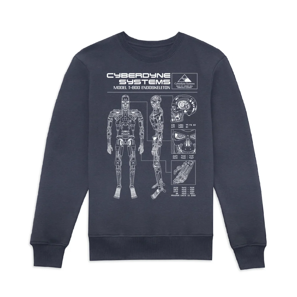 The Terminator T-800 Schematic Drk2 Sweatshirt - Navy - S Image 1