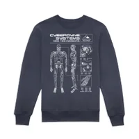 The Terminator T-800 Schematic Drk2 Sweatshirt - Navy