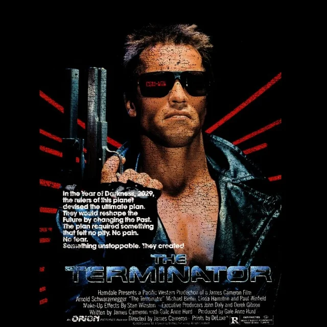 The Terminator Retro Poster Unisex T-Shirt - Black