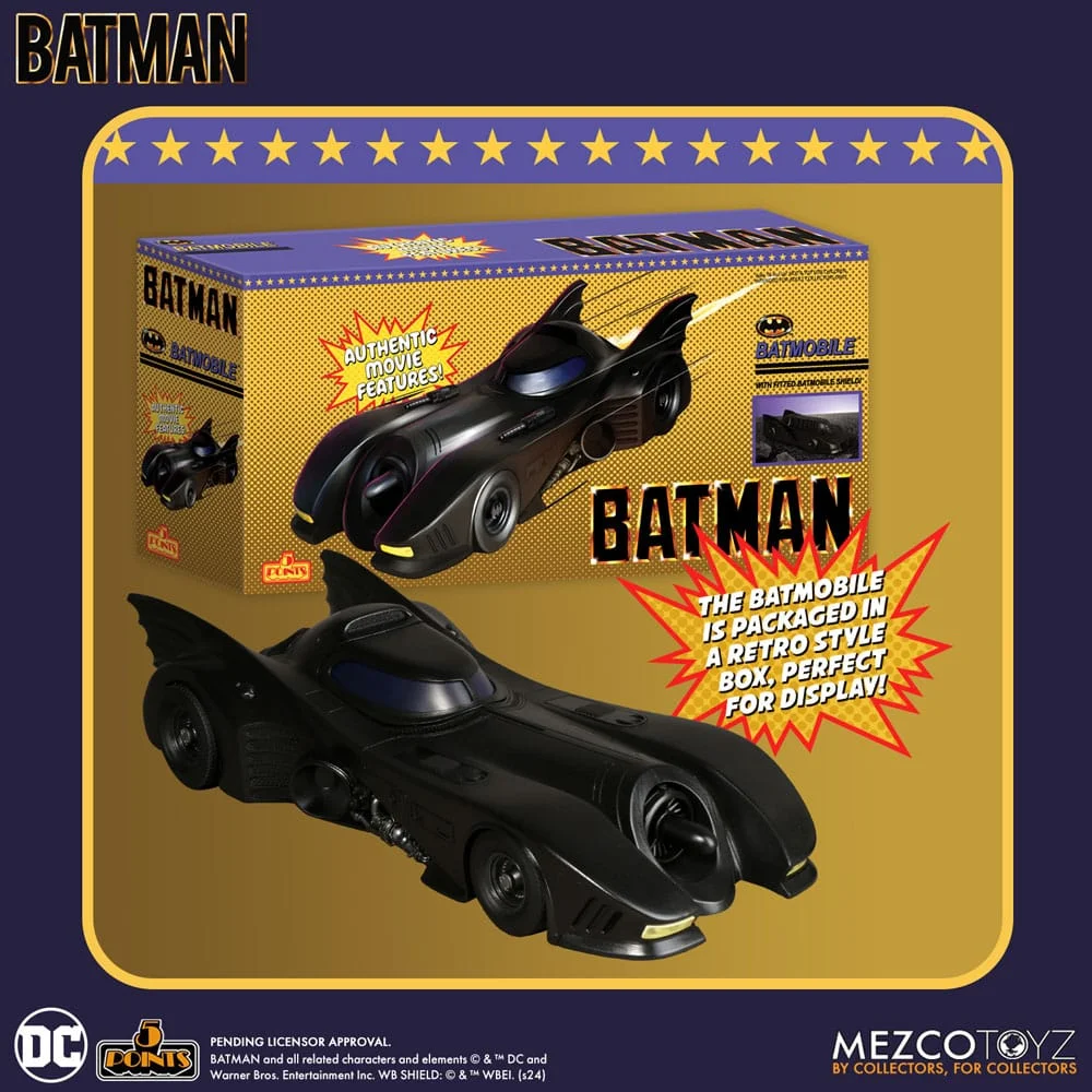 Mezco Batman (1989) 5 Points Batmobile Deluxe Image 1