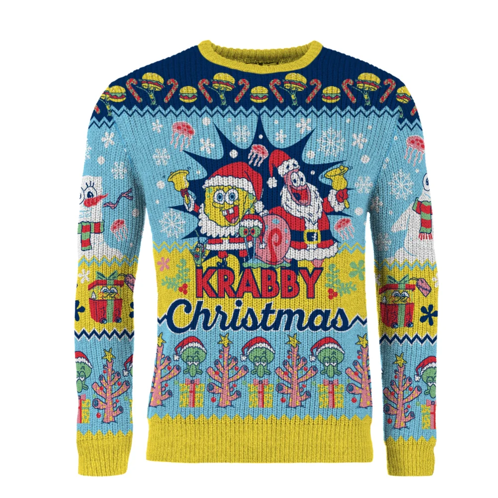 Spongebob Squarepants Krabby Christmas Knitted Christmas Jumper - XL Image 1